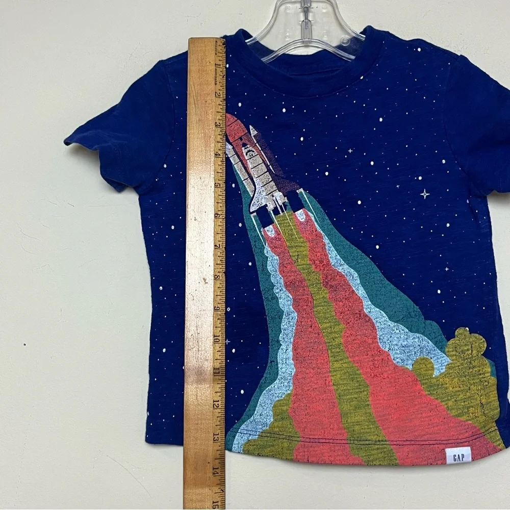 Baby Gap Rainbow Rocket Ship‎ Space Shirt Size 2T
